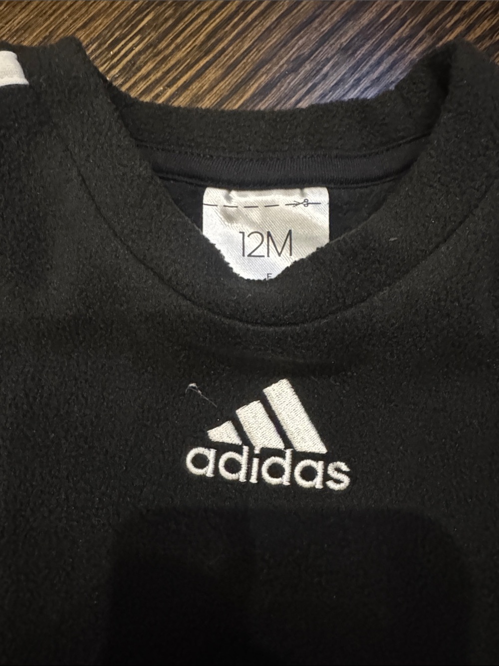 adidas Kids Black Sweatshirt & Joggers Set with White Stripes fleece - Picture 3 of 4